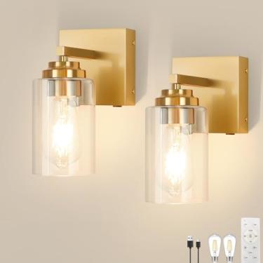 Imagem de Loiogohot Arandelas de parede, luzes de parede recarregáveis, conjunto de 2 reguláveis a pilha, 15000mAh Endurance 200 horas de carregamento rápido, arandelas sem fio para quarto, sala de estar