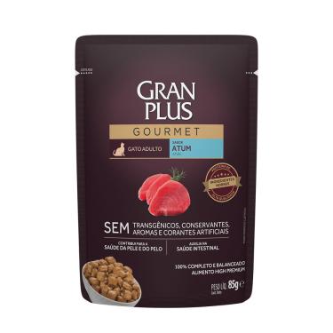 Imagem de Ração Úmida Sachê GranPlus Gourmet Gatos Adultos Atum 85g
