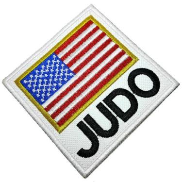 Imagem de Judô bandeira EUA patch bordado passar a ferro ou costurar - BR44