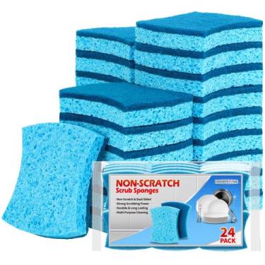 Imagem de Esponjas esfoliantes HOMERHYME, celulose antiarranhões, pacote com 24