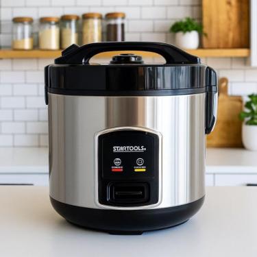 Imagem de Panela Elétrica Compacta 1L Startools 127V Preta Ideal para Cozinhar A