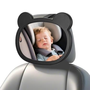 Imagem de 1 pçsEspelho de carro de bebê para banco traseiro, espelho de segurança para assento de carro de bebê voltado para trás, clipe de gancho inquebrável, visão ampla e rotação de 360°, acessórios