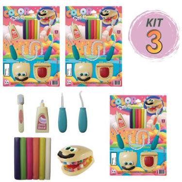 Imagem de Kit 3 Cartelas De Massinhas Para Moldar Modelar Dentista 18 Cores - Pi