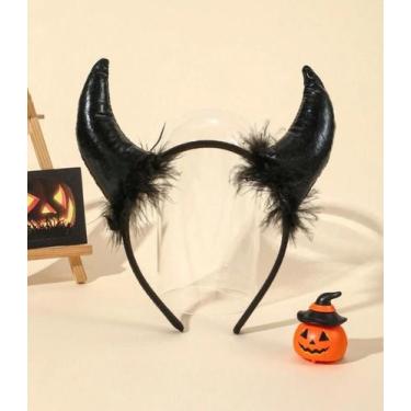 Imagem de Tiara Chifre Diabinha P/ Festa Fantasia Halloween Carnaval - D'PRESENT
