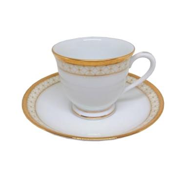 Imagem de Jogo de xícaras de café em porcelana da marca japonesa Noritake. Composto por 6 xícaras e 6 pires