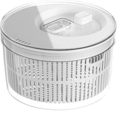 Imagem de Secador e Centrifugador de Saladas Grande 5,5 Litros - Lava e Seca Folhas, Legumes e Verduras com Bowl e Cesto Removíveis