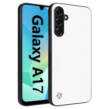 Imagem de Pacciculn Capa para Samsung Galaxy A17 5G, capa de telefone antiqueda à prova de choque com proteção total da câmera, design ultrafino de dissipação de calor, capa macia de couro vegano anti-impressão