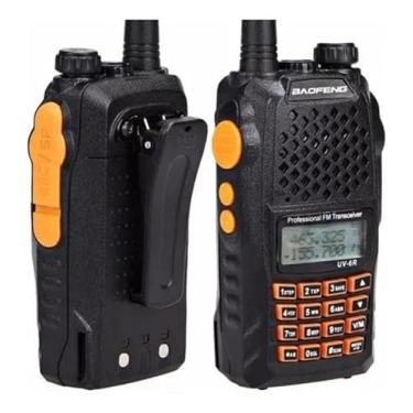 Imagem de Rádio Comunicador UV-6R 7W VHF/UHF - Dupla Banda, Bateria de Lítio, Rádio FM, Lanterna LED - Para Construção, Fazendas e Atividades ao Ar Livre