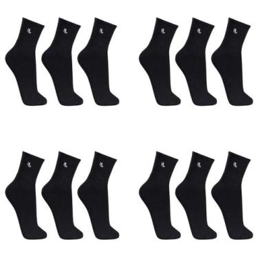 Imagem de Kit Com 12 Pares de Meias Lupo Adulto Am Walk Cano Medio Original, Pre