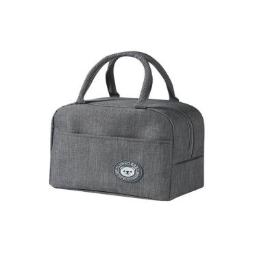 Imagem de Bolsa sacola térmica lancheira marmita academia cinza