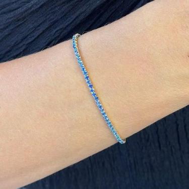 Imagem de Pulseira Riviera Mini Elástico Banhado em Ouro 18k - Anastásia Joias, 