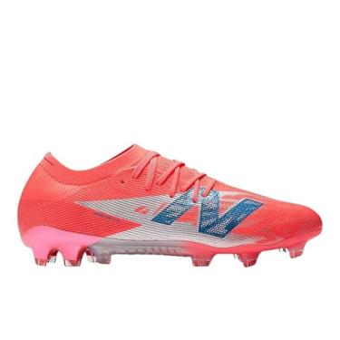 Imagem de New Balance Tênis de futebol masculino Furon Elite FG V8, Vermelho energético com Nb Navy e Light Cyclone, 12 Women/10.5 Men