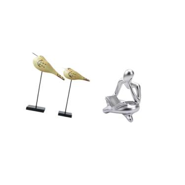 Imagem de Fenteer Esculturas Modernas de Pássaros Abstratos para Mesa, Quarto, Entrada, Sala de Estar, Prateleira, Escritório, Estante, Decoração de Mesa Interna