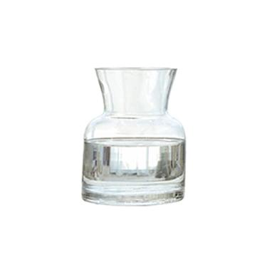 Imagem de CUTPOIY Vaso de vidro pequeno, grande vaso de flores de vidro transparente decorativo para decoração de mesa de restaurantes ocidentais, cafés (16,5 cm)