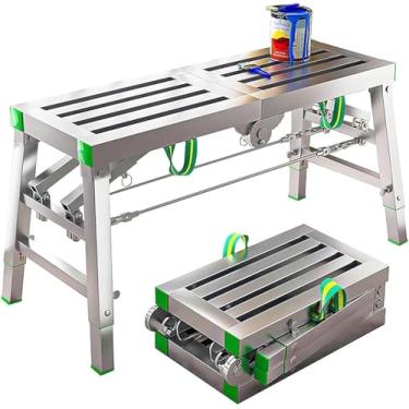 Imagem de Escada De Andaime Escada De Andaime Portátil Para Serviço Pesado, Altura Ajustável Multiuso Engrossar Plataforma De Trabalho De Soldagem, 160cm/63.0in