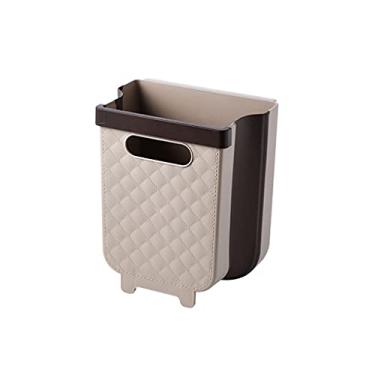 Imagem de URGDWEKJY Lndoor Lixeira pendurada para cozinha Lixeira para limpar a pia Lixeira Pequena Dobrável de 10L para Armários Quarto Lata de Lixo (B)