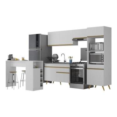Imagem de Armário De Cozinha Com Bancada-mesa Gourmet Veneza Multimóveis Mp2174 