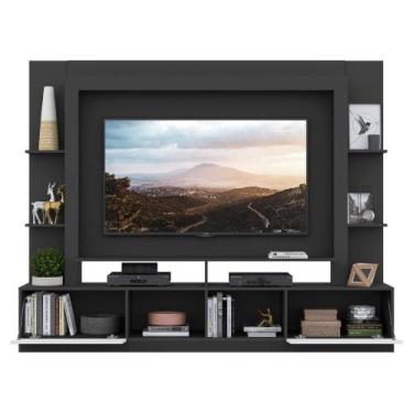 Imagem de Rack com Painel Suporte 65 com Espelho Preto/Branco - MULTIMOVEIS