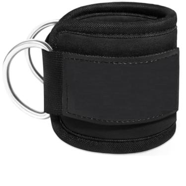 Imagem de Tiras de tornozelo para máquinas de cabos, punho acolchoado ajustável para exercícios de glúteos e pernas, kickbacks, extensões de perna, abdutores de quadril