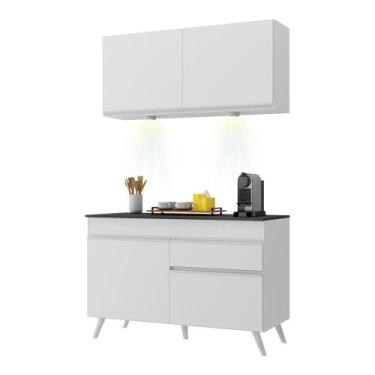 Imagem de Armário De Cozinha Compacta 120cm Com Led Multimóveis Branco - MULTIMO
