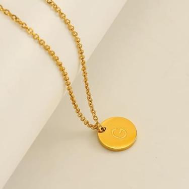 Imagem de 1 colar redondo de letras com acabamento brilhante banhado a prata para mulheres, joia fina, presente para mamãe, 45cm, Cobre, Sem Pedra Preciosa