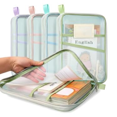 Imagem de Pasta De Documentos Escolar Versátil Menino Menina Transparente ALWY (Cinza)