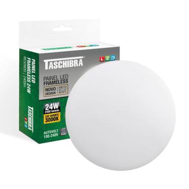 Imagem de Painel De Led Frameless Redondo Embutir/sobrepor 24w Bivolt Taschibra 3000k Luz Quente