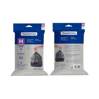 Imagem de Saco Plástico De Lixo Com Alça Para Fechamento 20 Litros (h) Para Lixeiras Tramontina