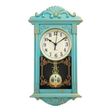 Imagem de Relógio De Parede Estilo Antigo Clássico Retrô Vintage Azul - Tascoinp