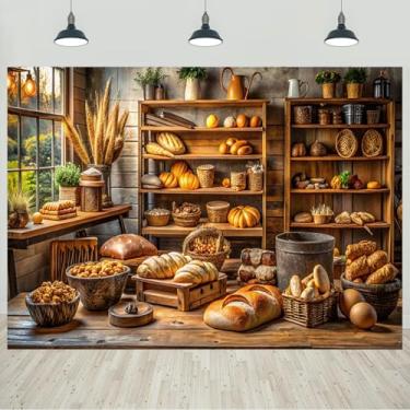 Imagem de Pano de fundo de cozinha vintage de 3 x 2,4 m, padaria, sobremesa, pão, armário, fotografia, aniversário, chá de bebê, decorações de festa, retratos, banner, estúdio fotográfico, adereços