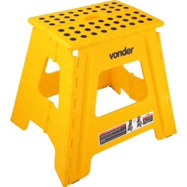 Imagem de Banqueta Plástica Dobrável 360 mm Amarela Vonder