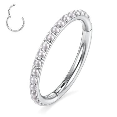 Imagem de GAGABODY 20G 18G 16G 14G 6mm-12mm 316L Aço Cirúrgico Joias Articuladas Sem Costura Brincos Clicker Argola Piercing Anéis para Cartilagem Helix Rook Septo Daith Lóbulo Zircónio / Opala/Concha/Turquesa, outro