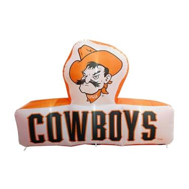 Imagem de FANMATS Mascote inflável NCAA Oklahoma State Cowboys - Exibição inflável autoinflável, soprador e cordões embutidos, logotipo oficial da equipe - mostre seu espírito durante todo o ano