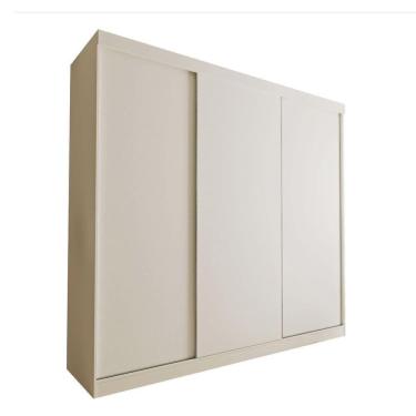 Imagem de Guarda Roupa 3 Portas De Correr 4 Gavetas Cronos Minastex Branco
