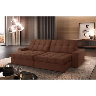 Imagem de Sofá Retrátil Caparaó 2,10m 3 Lugares Molas Ensacadas Txr Cobre