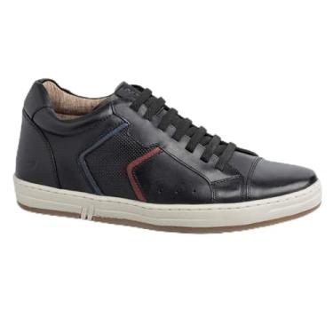 Imagem de Sapatênis Rafarillo Masculino Couro Aumenta Altura Conforto Preto 41