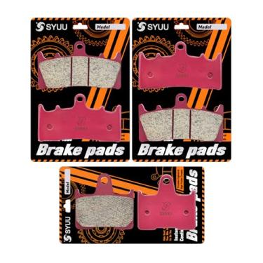 Imagem de S SYUU Pastilhas de freio dianteiras traseiras de cerâmica compatíveis com Suzuki GSXR 1000 2001-2002 GS 1200 2001 GSX 1400 2001-2007 FA188F FA254R