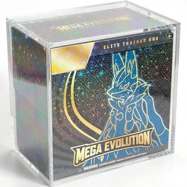 Imagem de PKMN ETB Elite Trainer Box Acrylic Display Case w/ Holographic Foil | Shiny TCG Packs & Trading Cards Collections Box | 5mm Ultra Thick Protector Case + N52 Magnet - Iridescent Holographic Stars