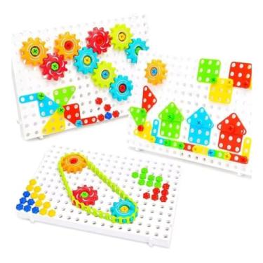 Imagem de Kit Ferramenta Infantil Quebra Cabeça Engrenagem 98pc
