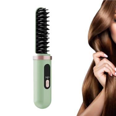 Imagem de Escova Alisadora Sem Fio | Modelador Sem Fio de Aquecimento Rápido,Alisador De Cabelo Feminino Em Formato De Pente - Para Viagem Diária Festas Passeios e Uso Profissional