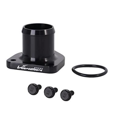 Imagem de HiwowSport Carcaça de termostato de alumínio Billet para Ford Powerstroke 7.3L 1999.5-2003 com vedação à prova de vazamento preta