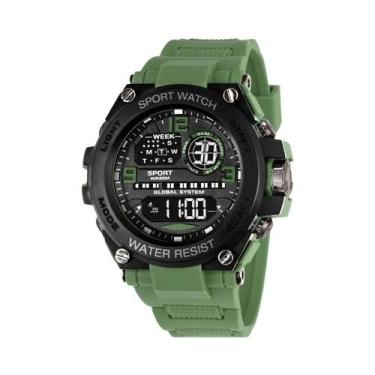 Imagem de Relógio Digital Esportivo À Prova d'Água Para Homens Cronômetro Lumino