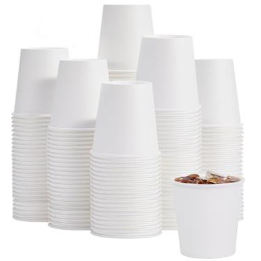 Imagem de Lamosi Pacote com 200 copos descartáveis de papel para banheiro, 85 g, pequenos copos dentários para lanches, água