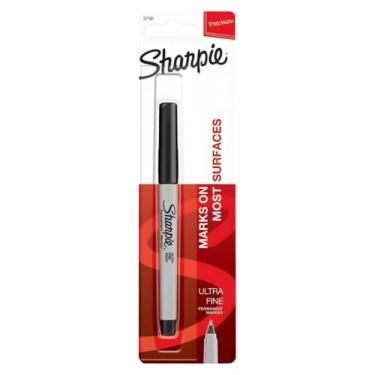 Imagem de Marcador permanente Sharpie 37101PP preto ultrafino; Marcas de tinta permanentes orgulhosamente em papel, plástico, metal e a maioria das outras superfícies; cores intensamente brilhantes criam destaques