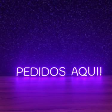 Imagem de Luminária Placa Painel Neon Led - Pedidos Aqui! 80 X 10cm A Escolher Bivolt (Roxo)