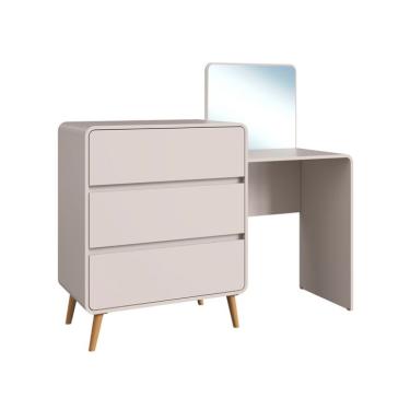 Imagem de Penteadeira Infantil Curve 3 Gavetas Bege Dunas