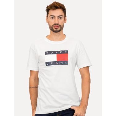 Imagem de Camiseta Tommy Jeans Masculina Regular Skate Flag Branca-Masculino
