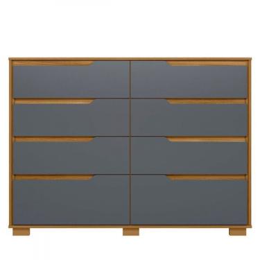 Imagem de Cômoda 8 Gavetas Mdp Moval Georgia, 147 Cm Freijo-cinza