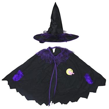 Imagem de Petitebella Fantasia de Dia das Bruxas Roxa Festa Fantasia para Crianças, Roxa, tamanho �nico