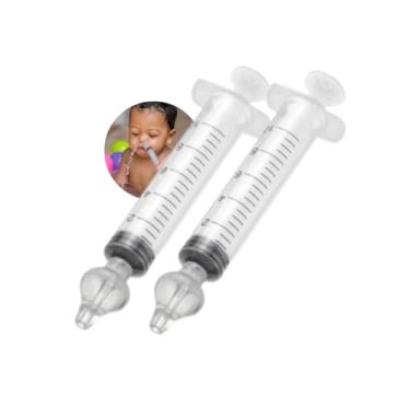 Imagem de Kit Lavagem Nasal Bebê com 2 Seringas com Ponta de Silicone – Limpeza Nasal Infantil com Seringa - Limpeza Nasal Manual, Lavagem do Nariz para Bebês - Shop100